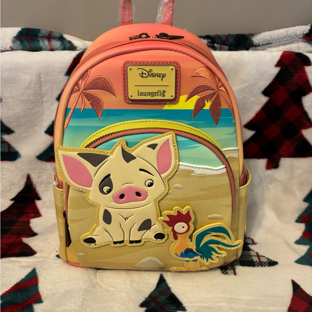 Loungefly Disney Beach Scene Mini Backpack - Coral and Sand